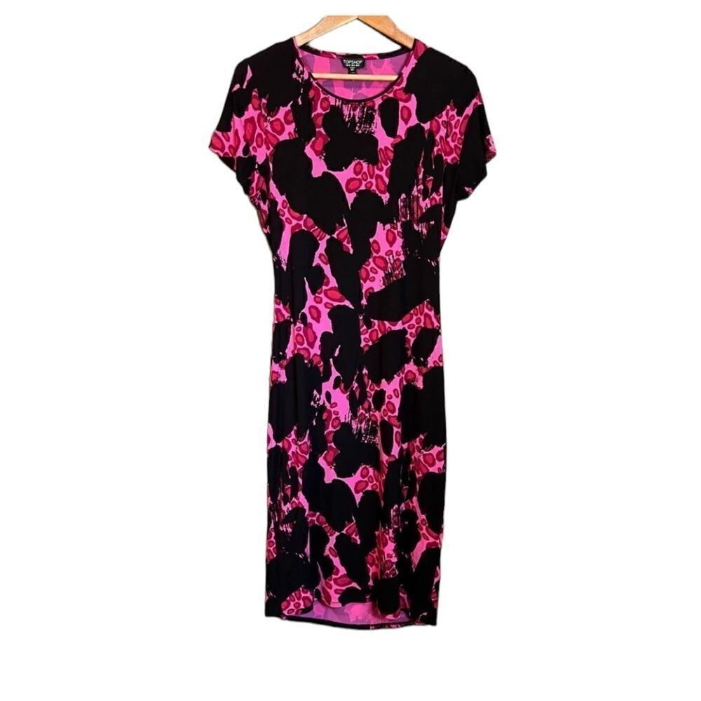 Top shop patterned midi dress with open back.